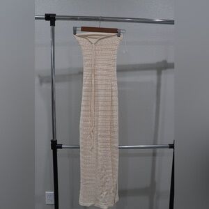 Cream knit dress for summer